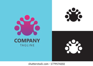 abstract community and technology logo design 