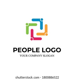 abstraktes Logo-Design für Community und Technologie.