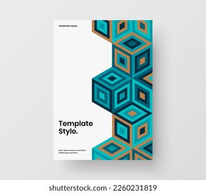 Abstrakte Firmenbroschüre Design Vektorvorlage. Trendy geometrische Formen, Faltblatt-Illustration.