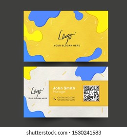 Abstract company card or visiting card design in front and back view.