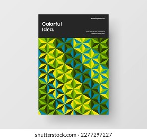 Resumen del concepto de vector de diseño de portada de la compañía. Plantilla de presentación de hexágonos geométricos creativos.