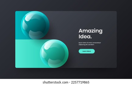 Abstract company cover vector design layout. Creative realistic spheres flyer template.