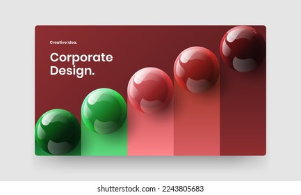 Abstract company identity design vector template. Unique 3D balls placard layout.