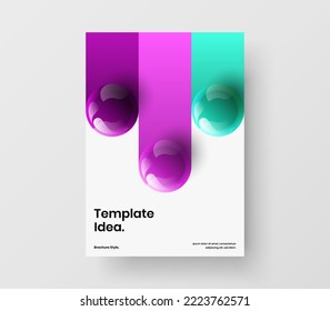 Resumen del concepto de diseño de vectores de identidad de la empresa. Sencilla ilustración de folletos corporativos de esferas 3D.