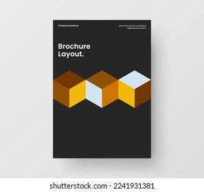 Abstract company identity vector design template. Premium mosaic shapes pamphlet illustration.