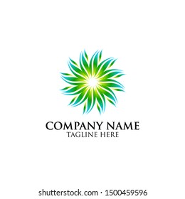 abstract company leaf. luxury leaf logo template