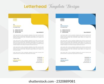 abstract company letterhead design template with colors