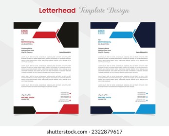 abstract company letterhead design template with colors