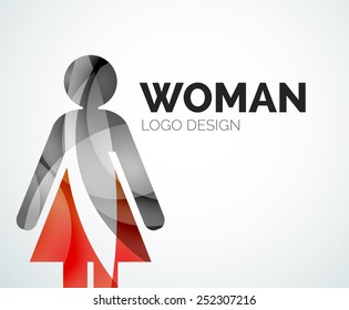 Abstract company logo design element - woman icon