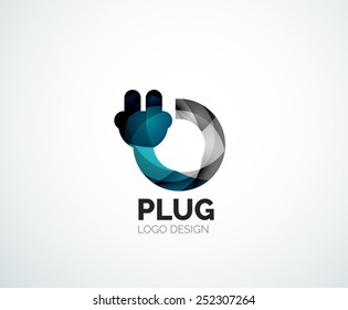 Resumen del elemento de diseño del logotipo de la compañía - icono de enchufe