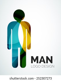 Resumen del elemento de diseño del logotipo de la compañía - icono del hombre