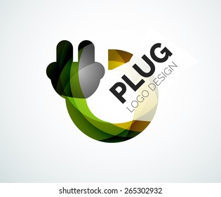 Abstraktes Logo-Design-Element des Unternehmens - Plug-Symbol