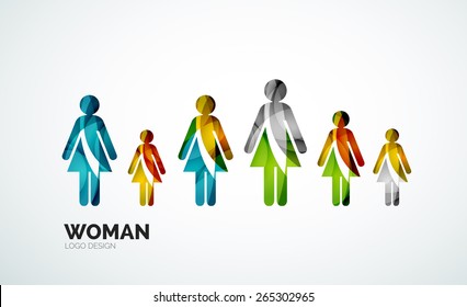 Abstract company logo design element - woman icon