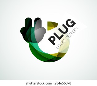 Abstract company logo design elemnet - plug icon