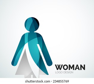 Resumen del elemento de diseño del logotipo de la compañía - icono de la mujer