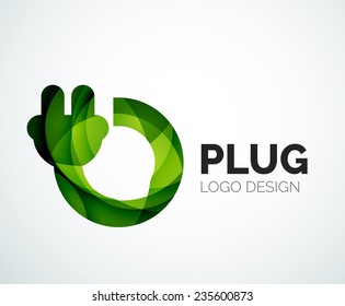 Abstract company logo design elemnet - plug icon