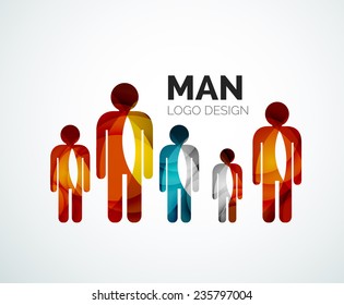 Resumen del elemento de diseño del logotipo de la compañía - icono del hombre