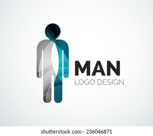 Abstract company logo design elemnet - man icon