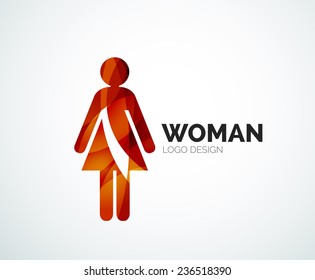 Abstract company logo design elemnet - woman icon