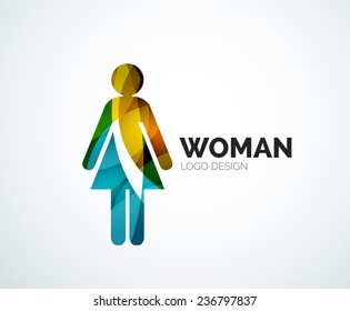 Abstract company logo design elemnet - woman icon