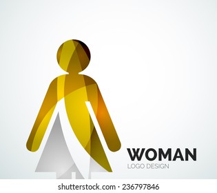 Abstract company logo design elemnet - woman icon