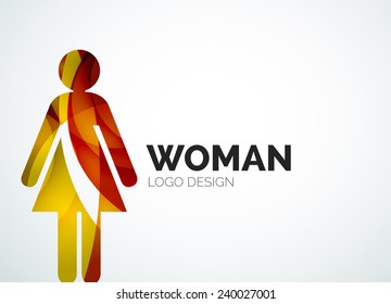 Abstract company logo design elemnet - woman icon