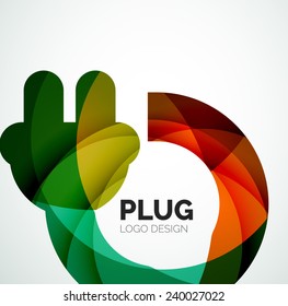 Abstract company logo design elemnet - plug icon
