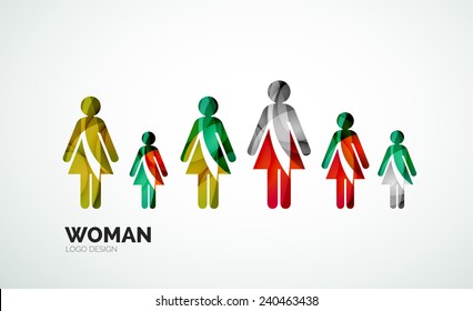 Abstract company logo design elemnet - woman icon