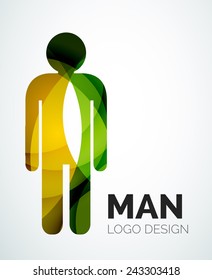 Abstract company logo design elemnet - man icon