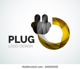 Abstract company logo design elemnet - plug icon