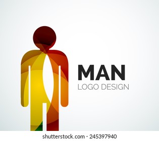 Elemento de design do logotipo abstrato da empresa - ícone do homem