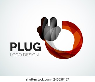 Abstract company logo design elemnet - plug icon