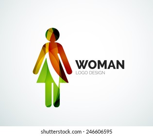 Resumen del elemento de diseño del logotipo de la compañía - icono de la mujer