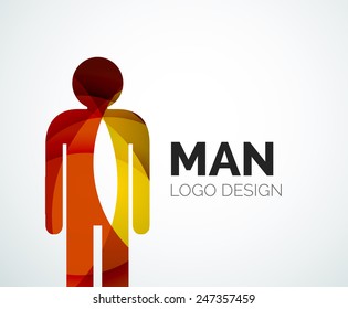 Abstract company logo design elemnet - man icon