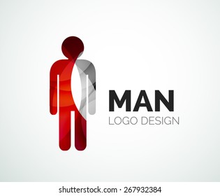 Abstract company logo design elemnet - man icon