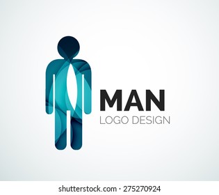 Abstract company logo design elemnet - man icon