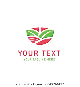 abstract company logo design with leaf