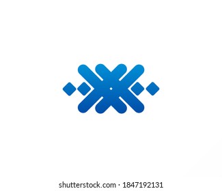 Resumen de diseño del vector del logotipo de la compañía y de la línea azul