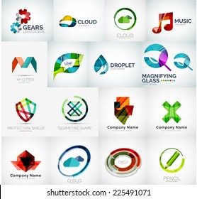 Resumen de la colección vectorial del logotipo de la empresa - gran conjunto de logotipos empresariales