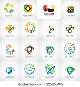 Abstract company logo vector collection - modern various business corporate logotypes