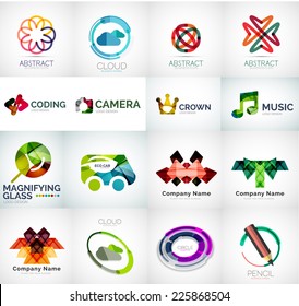 Abstract company logo vector collection - 16 modern various business corporate logotypes