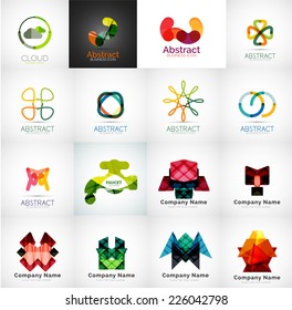 Resumen de la colección vectorial del logotipo de la empresa - gran conjunto de logotipos empresariales