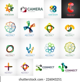 Abstract company logo vector collection - modern various business corporate logotypes