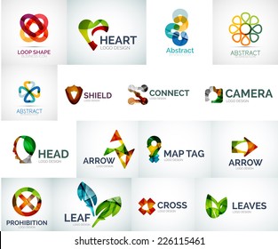 Abstract company logo vector collection - large set of business corporate logotypes