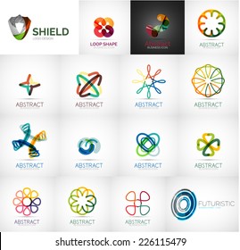 Abstract company logo vector collection - 16 modern various business corporate web logotypes