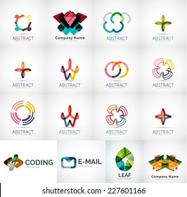 Abstract company logo vector collection - large set of business corporate logotypes