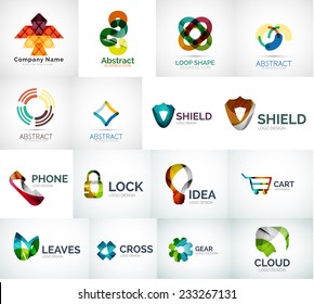 Abstract company logo vector collection - large set of business corporate logotypes