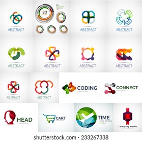 Abstract company logo vector collection - large set of business corporate logotypes