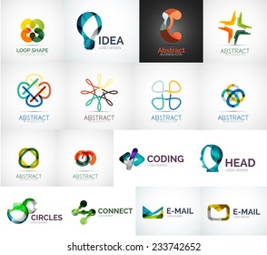 Abstract company logo vector collection - 16 modern various business corporate logotypes