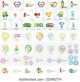 Abstract company logo vector collection - large set of business corporate logotypes